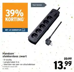 GAMMA Handson stekkerdoos zwart aanbieding