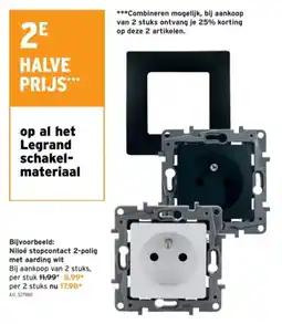 GAMMA Niloé stopcontact 2-polig met aarding wit aanbieding