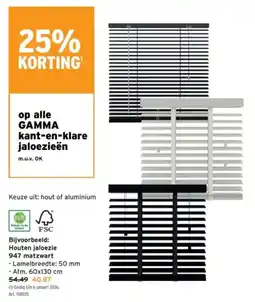 GAMMA Houten jaloezie 947 matzwart aanbieding