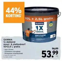 GAMMA Gamma 1x dekkend muur & plafondverf aanbieding