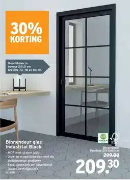 GAMMA Binnendeur glas Industrial Black aanbieding