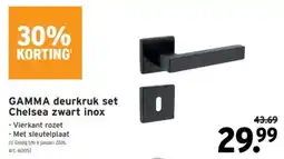 GAMMA Gamma deurkruk set chelsea zwart inox aanbieding
