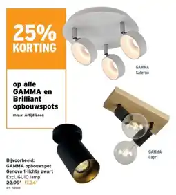 GAMMA Gamma opbouwspot genova 1-lichts zwart aanbieding
