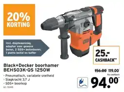 GAMMA Black+Decker boorhamer BEHSO3K-QS 1250W aanbieding