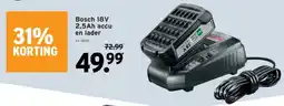 GAMMA Bosch 18V 2,5Ah accu en lader aanbieding