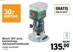 GAMMA Bosch 18V accu kantenfrees Advanced Trim Router aanbieding