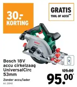 GAMMA Bosch 18V accu cirkelzaag UniversalCirc aanbieding