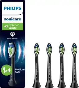 Coolblue Philips Sonicare Optimal White HX6064/88 Noir (4 Pièces) aanbieding