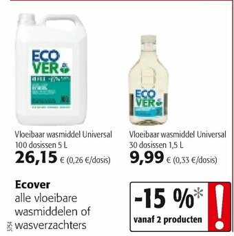 Colruyt Ecover Vloeibaar wasmiddel Universal aanbieding