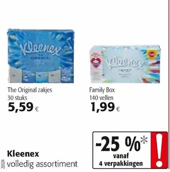 Colruyt Kleenex The Original zakjes, Family Box aanbieding