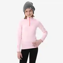 Decathlon Thermoshirt voor skiën kinderen BL 500 1/2 rits roze aanbieding