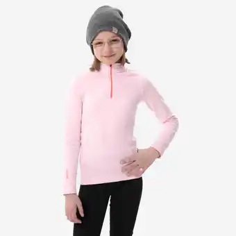 Decathlon Thermoshirt voor skiën kinderen BL 500 1/2 rits roze aanbieding