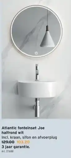 GAMMA Atlantic fonteinset Joe halfrond wit aanbieding