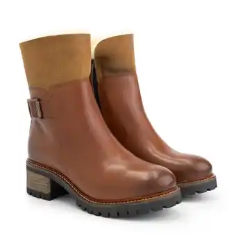 Decathlon Mysa Dahlia dames leren enkellaarzen - Gevoerde boots - Cognac Bruin Leer aanbieding
