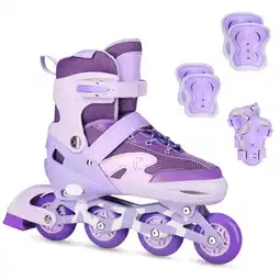 Decathlon Roller Skate Set met LED-wielen en beschermers Moonbeam NA0189 Nils Extreme aanbieding