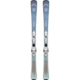 Decathlon Set rossignol ski's Arcade w 78 + bindingen xpress w 10 gw Blauwe vrouw aanbieding