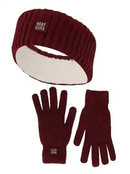 Decathlon Dames Winter Thermo Set - Hoofband + Handschoenen - Burgundy aanbieding