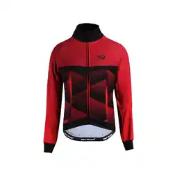 Decathlon CUB COLD fietsjack zwart/rood aanbieding