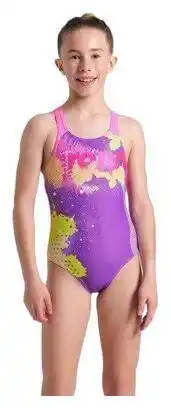 Decathlon Arena Light Tricks Zwempak Paars/Roze/Multicolour Meisje aanbieding