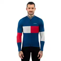 Decathlon Heren Fietsen wielershirt lange mouw M2 Vezzana Blauw aanbieding