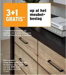 GAMMA Greep Omer zwart aanbieding