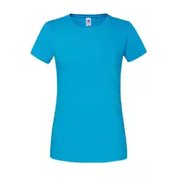 Decathlon Dames Iconic 195 Premium Ringspun Katoenen TShirt (Azuurblauw) aanbieding