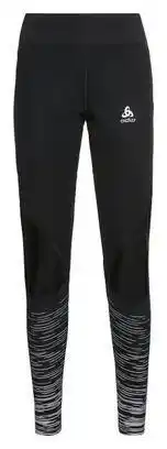 Decathlon Dames Lange Panty Odlo Zeroweight Warm Reflecterend Zwart / Wit aanbieding