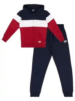 Decathlon Driekleurig kinderwintertrainingspak Varsity met capuchon en ritssluiting aanbieding