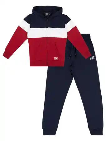 Decathlon Driekleurig kinderwintertrainingspak Varsity met capuchon en ritssluiting aanbieding