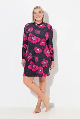 Decathlon Dames Badjurk bloemen zachte cups lange mouwen opstaande kraag UPF 50+ aanbieding