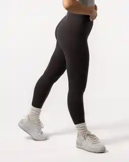 Decathlon Dames legging 7/8 voor yoga & pilates chocolade aanbieding