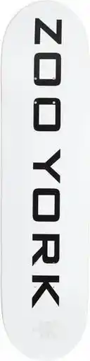 Decathlon Zoo York Classic Logo Block Skateboard Deck - 7.75 - Wit aanbieding