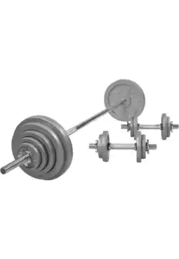 Decathlon Halterset 100 kg - Gietijzer - Halters met Gewichten - Schroefsluiting 30 mm aanbieding