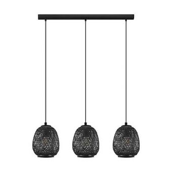 Leen Bakker EGLO hanglamp Dembleby 3-lichts - zwart - Leen Bakker aanbieding