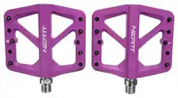 Decathlon Paar Neatt Composite Flat Pedals 5 Spikes Purple aanbieding