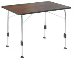 Decathlon DUKDALF Stabilic III inklapbare tafel houtlook 115 x 70 cm aanbieding