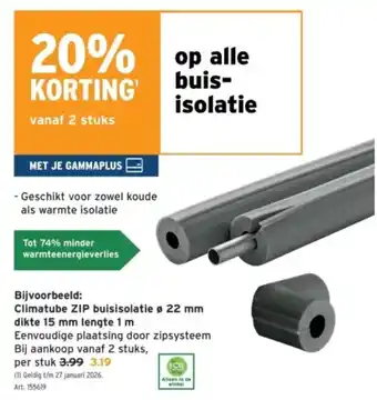 GAMMA Climatube ZIP buisisolatie aanbieding
