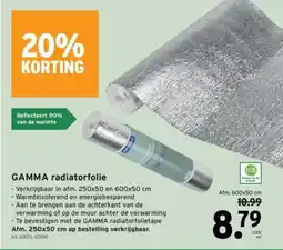 GAMMA Gamma radiatorfolie aanbieding