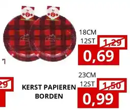 NH Market KERST PAPIEREN BORDEN 23CM 12ST aanbieding