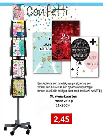 NH Market XL wenskaarten m/envelop 21X30CM aanbieding