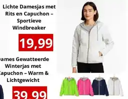 NH Market Lichte Damesjas met Rits en Capuchon – Sportieve Windbreaker aanbieding
