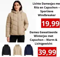 NH Market Dames Gewatteerde Winterjas met Capuchon – Warm & Lichtgewicht aanbieding
