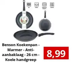 NH Market Benson Koekenpan - Marmer - Antiaanbaklaag - 26 cm - Koele handgreep aanbieding