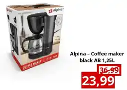 NH Market Alpina – Coffee maker black AB 1,25L aanbieding