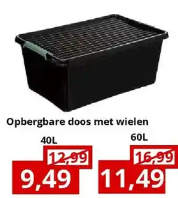 NH Market Opbergbare doos met wielen 40L aanbieding