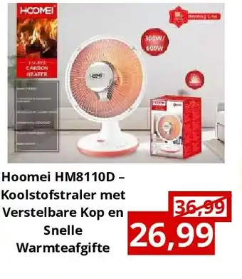 NH Market Hoomei HM8110D – Koolstofstraler met Verstelbare Kop en Snelle Warmteafgifte aanbieding