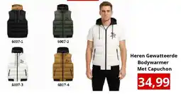 NH Market Heren Gewatteerde Bodywarmer Met Capuchon aanbieding