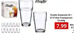 NH Market Vivalto Glazenset 25 + 37 Cl Glas Transparant 12-delig aanbieding