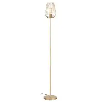 Leen Bakker Vloerlamp Lagos - goudkleurig - 23x165 cm - Leen Bakker aanbieding