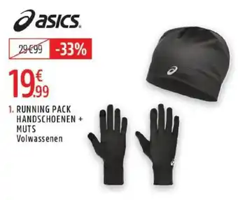 Intersport Running pack handschoenen + muts volwassenen aanbieding